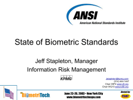 State of Biometric Standards
