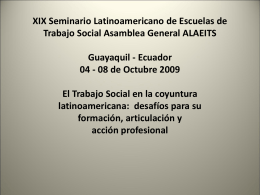 XIX Seminario Latinoamericano de Escuelas de Trabajo