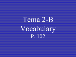 Tema 2-B Vocabulary
