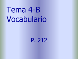 Tema 4-B Vocabulario