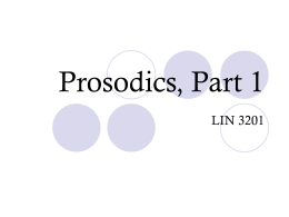 Prosodics - University of Florida