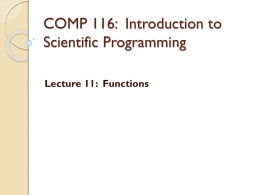 COMP 116 - Introduction to Scientific Programming