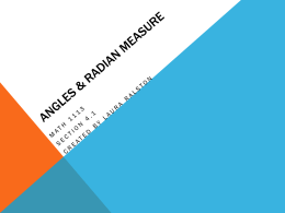 Angles & Radian Measure - Georgia Highlands College