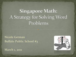 Singapore Math: A Strategy for Solving Word Problems