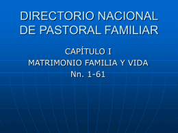 DIRECTORIO NACIONAL DE PASTORAL FAMILIAR