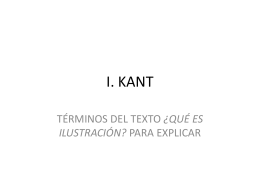 I. KANT