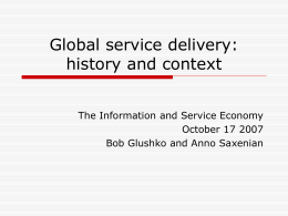 Global service delivery: history and context