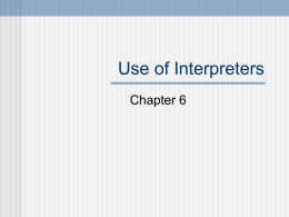 Use of Interpreters - University of Nevada, Las Vegas