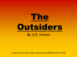 The Outsiders - Poway Unified School District