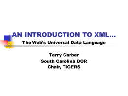 AN INTRODUCTION TO XML