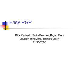 Easy Pgp - University of Maryland, Baltimore County