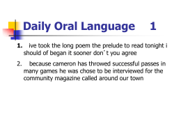 Daily Oral Language 25
