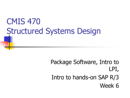 CMIS 470 Structured Systems Design