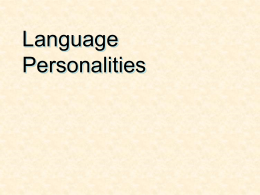 Language Personalities