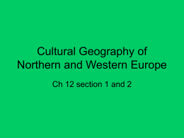 Cultural Geography of Northern and Western Europe