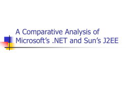 A Comparative Analysis of Microsoft’s .NET and Sun’s J2EE