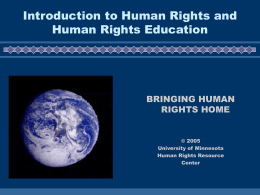 Building a Human Rights Learning Community