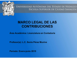 MARCO LEGAL DE LAS CONTRIBUCIONES