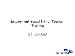 Employment Based Initial Teacher Training