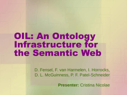 OIL: An Ontology Infrastructure for the Semantic Web