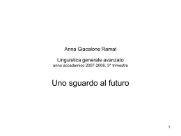 Anna Giacalone Ramat Linguistica generale avanzato anno