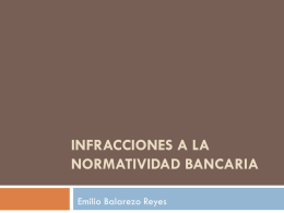 Infracciones a la normatividad bancaria