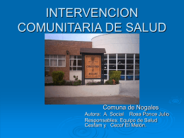 INTERVENCION COMUNITARIA DE SALUD FAMILIAR