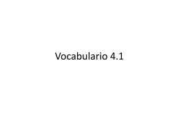 Vocabulario 4.1