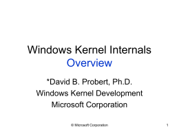 Windows Kernel Internals Overview