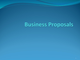 Business Proposals - Communication Skills