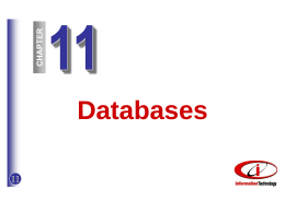 Ch 11:Databases - California State University, Los Angeles