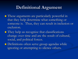 Definitional Argument
