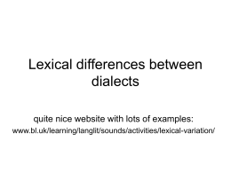 Lexical differences between dialects