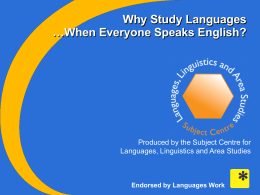 Why study languages