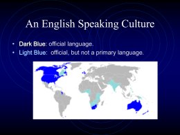 An English Speaking Culture