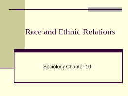 Race and Ethnic Relations - Appoquinimink High School