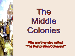 The Restoration Colonies