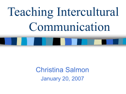 Teaching Intercultural Communication