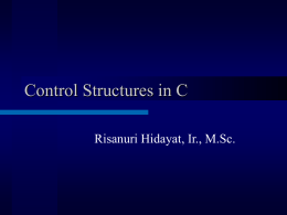 Control Structures in C - Gadjah Mada University