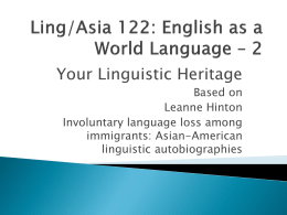 Ling/Asia 122: English as a World Language