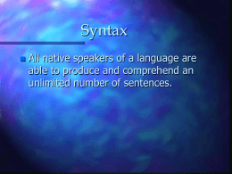 Syntax - State University of New York