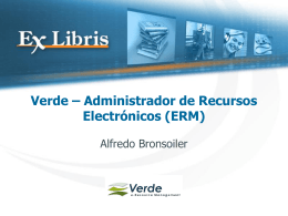 Verde – Electronic Resource Management