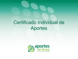 Certificado Individual de Aportes