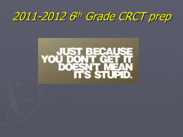 2009-2010 6th grade CRCT prep