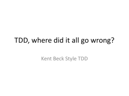 Kent Beck Style TDD