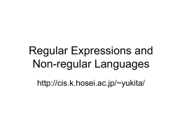 Regular Expressions and Non