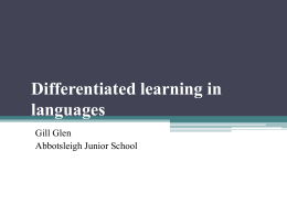Differentiated learning in languages
