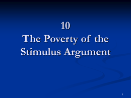 10 The Poverty of the Stimulus Argument