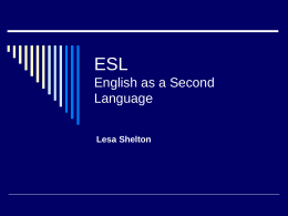 ESL English as a Second Language