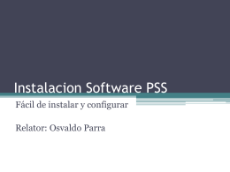Instalacion software PSS